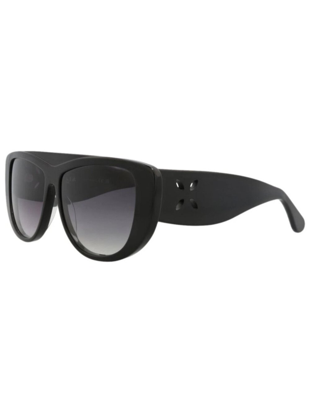 New Alaia Women's Sunglasses Shield Wrap Acetate Frame Black Black Grey
